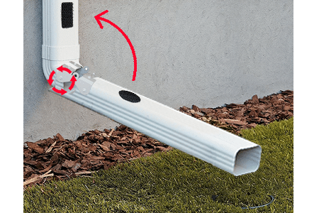 Adding velcro to hinged downspout extension