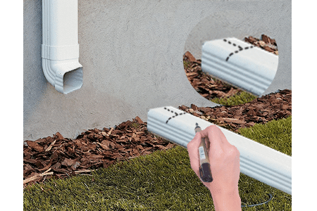 Drawing cut lines to make  DIY hinged downspout extension
