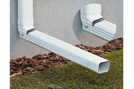 Adding downspout extension to main gutter