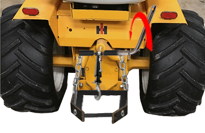 Adding in a lever to a tractor three point hitch